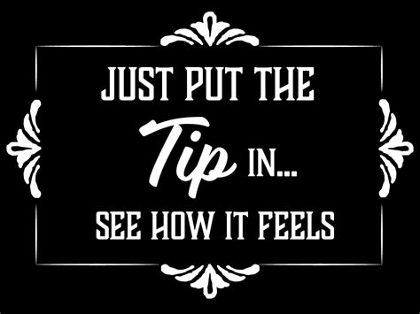 just put the tip in see how it feels|Put The Tip In See How It Feels Funny Joke Gratuity Jar Sticker .